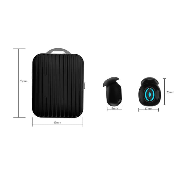 Mini Box Bluetooth hörlurar Stereo Handsfree Earbu Black