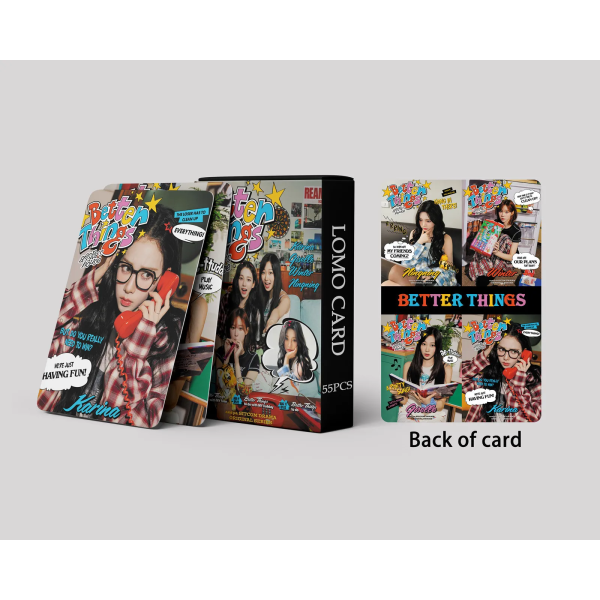 55st/kartong Kpop star Layover fotokort aespa BETTER THINGS lomo-kort för Student Collection Fotokort 05