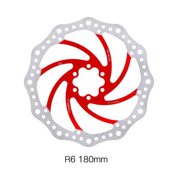 HASSNS R6 Mountain Bike Rotor 180mm 203mm Bromsskiva Mtb 160 MM Hydrauliska bromsar Set För Cykel Caliper Skivrotor Cykling R6 Red 180MM