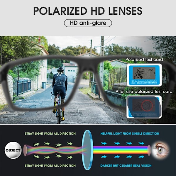 Kapvoe Polarized Outdoor Cykling Goggle Cykelglasögon Herr Dam Sport Solglasögon Mountainbike Glasögon Road Bike Glasögon KE9415-01 KE9415-01