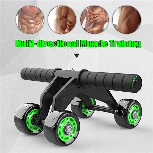 Fyrhjulig Abdominal Wheel Ab Roller Halkfri Ar Green