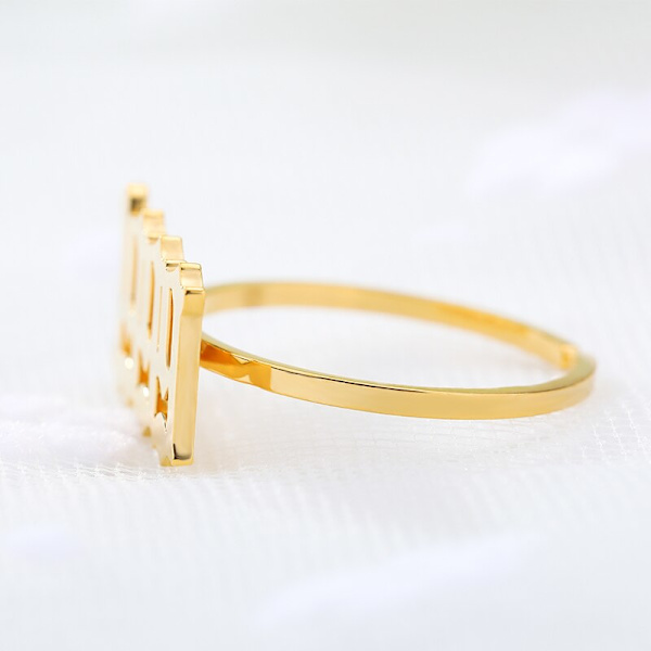 Nytt baby Födelseår Ringar Rostfritt stål Gamla engelska siffror Ringar Gamla siffror Smycken Bröllopspresenter Bague Femme Rose Gold Resizable