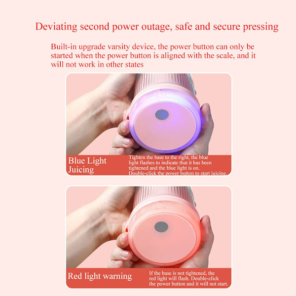 Blå/rosa USB Portable Juicers Flaska Uppladdningsbara Mixers Fresh Fruit Juicers Mini Fast Electric Portable Blender Smoothie 9406 blue