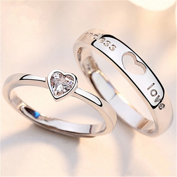 2st lyxig zirkonhjärta parringar för kvinnor män för evigt oändlig kärlek förlovningsring Charm alla hjärtans dag smycken style 1