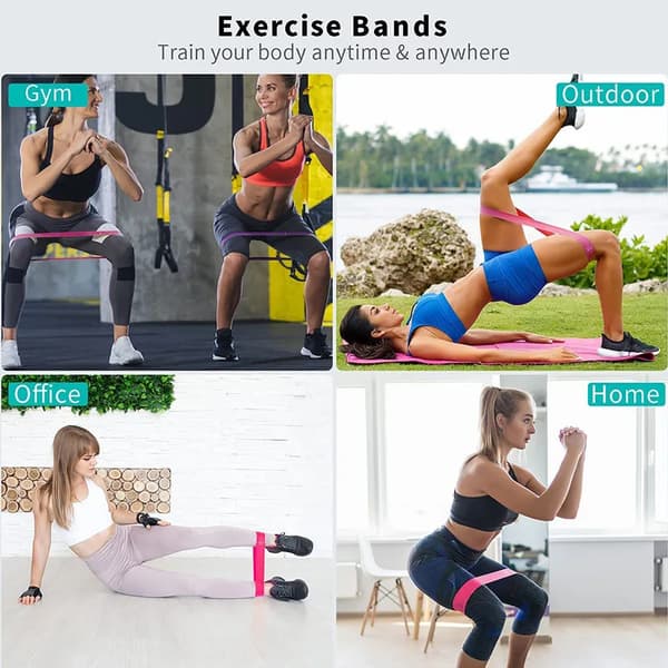 Resistance Loop Exercise Bands 5 Different Resistance Levels Elastic Band Suitable for arm Leg Stretching and Strength Training 5Pcs Macarons