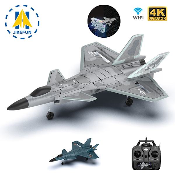 J20 RC Foam Plane 4 Channels 6G 3D Auto Stabilization med 4K Kamera Stunt Fjärrkontroll Flygplan Flygplan Leksaker för pojkar J20 GY 1B with 4K
