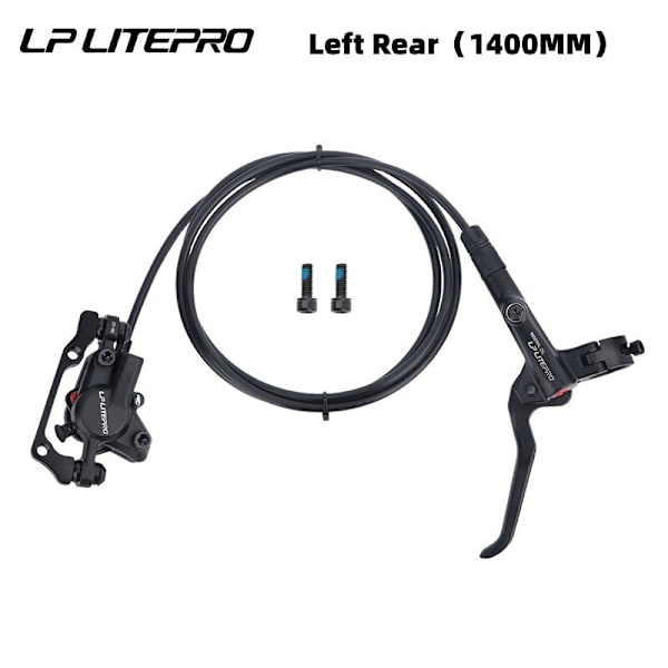 Litepro Cykelbromsar Set BMX Hydrauliska bromsar Skivbromsar för hopfällbara cykeltryck Bromsok Kolv 800MM/1600MM Med Rotor 160MM LP L-Rear Black