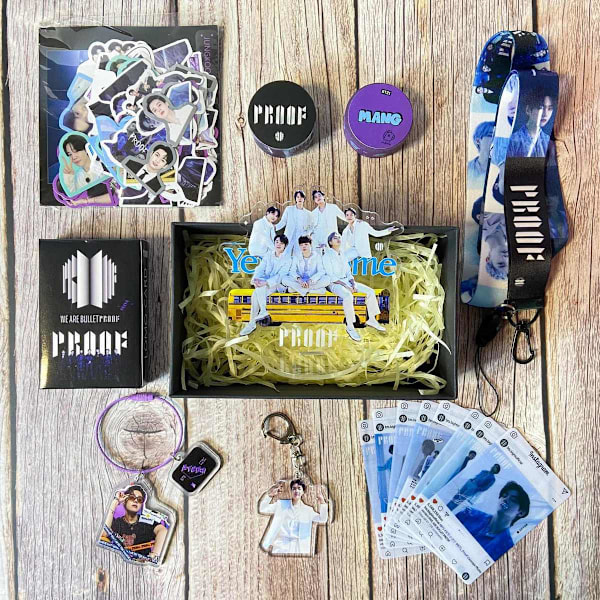 Bts Bulletproof Youth Leagues nya album Proof Perifer Aid Presentpåse Nyckelringsklistermärke 9-årsjubileums presentförpackning Jhope Gift Box 5