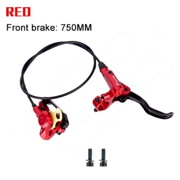 ZOOM HB875 MTB Hydrauliska bromsar Cykel Hydrauliska bromsok Set 800/1400 mm skivbromsar för mountainbike med rotor 160 mm cykling Red front right