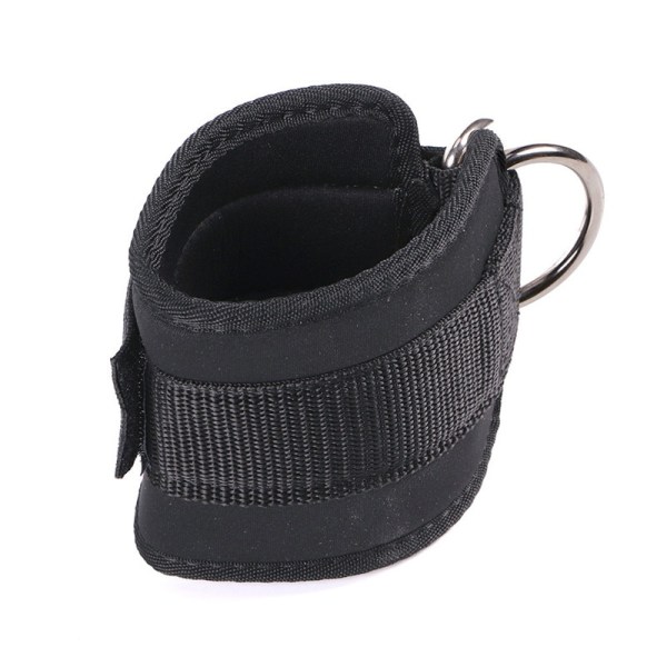 1st Dubbla D-ringar Ankelrem Resistant Band Fitness Neopren Vadderat Fotstöd Gym Lår Ben Ankel Manschetter Body Building Black
