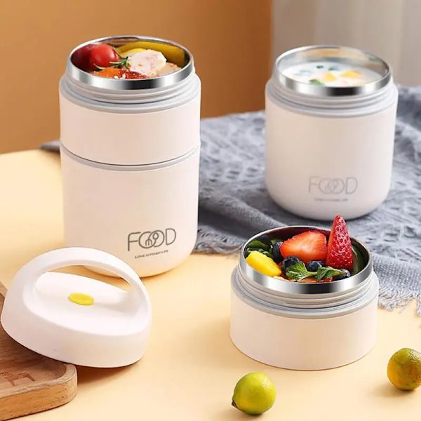Rostfritt stål Vakuum Thermal Lunchlåda Isolerad Lunchpåse Mat Varmare Soppakopp Termosbehållare Lunchlåda för barn Tupper 1 Layer Lunch Box Good Insulation