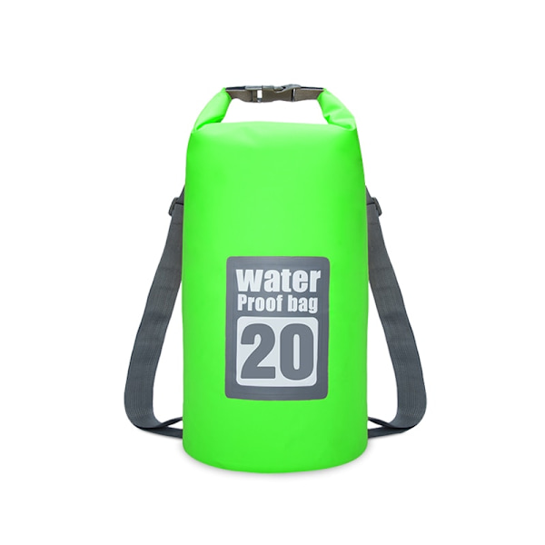 PVC Vattentät Torrväska 5L/10L/15L/20L/30L Utomhusdykning Vikbar förvaring Strandsimväska Rafting River Ocean Ryggsäck 20L Green