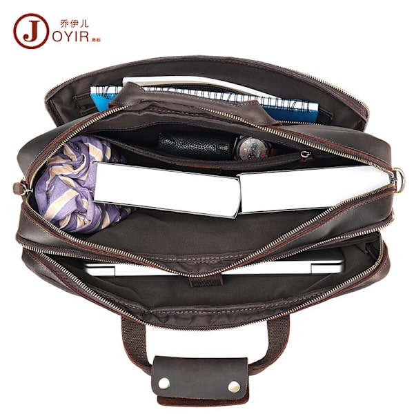 Pendlar Business Herrväska Ny första Layer Kohud Retro Handväska Äkta Läder Crossbody Herrväska Herrportfölj 6630 Brown
