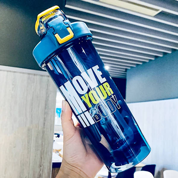 Sport Shaker flaska 800 ml stor kapacitet med halm shaker flaska proteinpulver milkshake kopp utomhus portabel plastflaska Style C