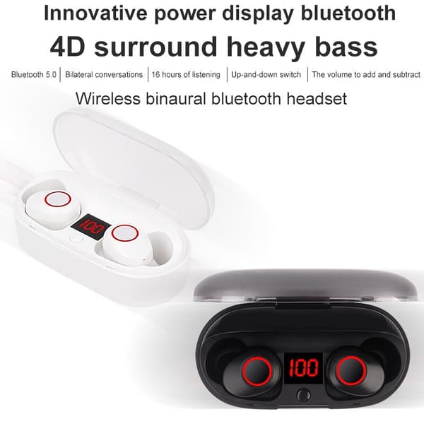 Tws Bluetooth 5.0 vattentät hörlurar Mini Wireles Red