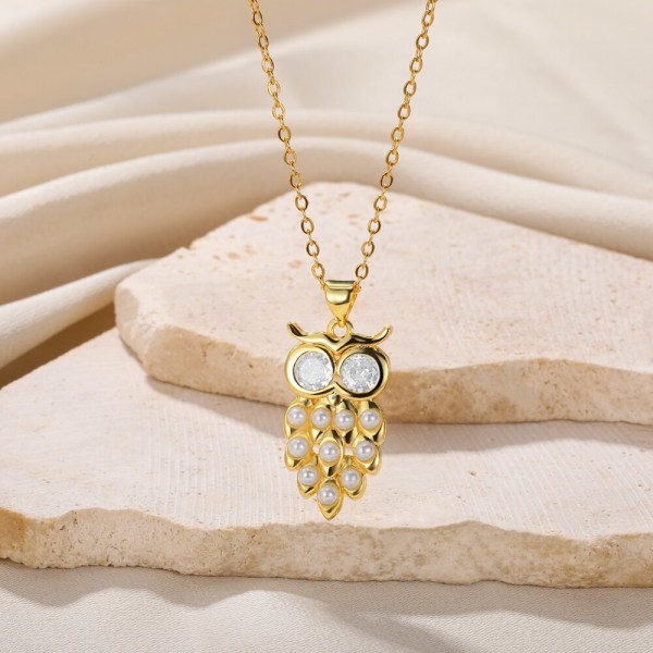Zirkoner Rose Flower Halsband För Kvinnor Guld Färg Smycken Populära Element Kristaller Kors Hjärta Blad Hästsko Kärlek Halsband N05440G-2