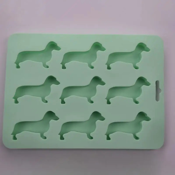 Tecknad hundformad form Tecknad Slitstark högkvalitativt silikonmaterial Lätt att rengöra Lätt att använda Form Silica Gel Behöver Macaron Green 220 X 160 X 18mm