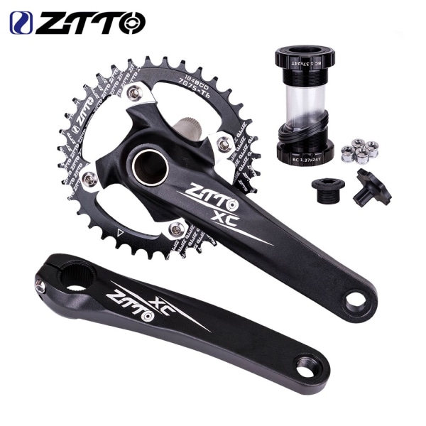 ZTTO Mountainbike IXF Vevsats Single Disc 104BCD 32T 34T 36T MTB Cykelvev 170MM BB Bottenfäste Set Cykelvevsats 34T Black Crankset 170mm