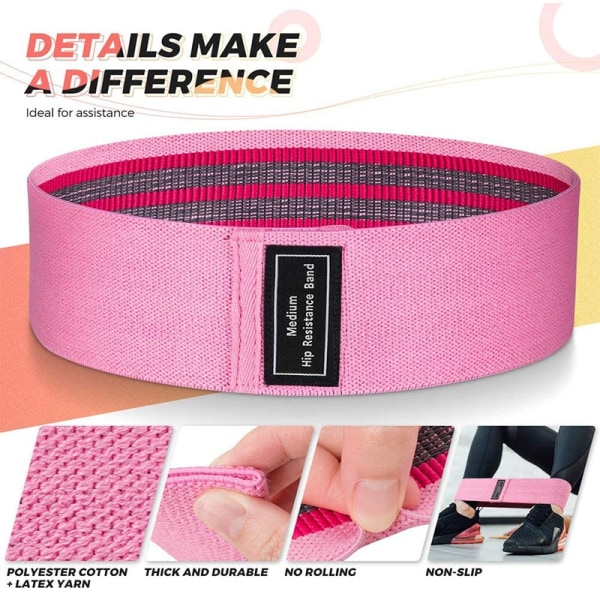 Fitness Motståndsband Gummiband Elastiska Yoga Motståndsband Rumpor Expansionsband För Hemträning Sportutrustning GreenPink 76x8cm