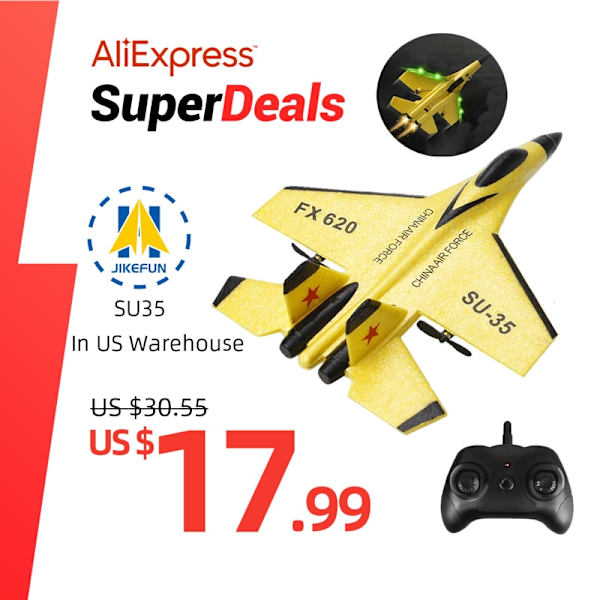 RC Foam Aircraft SU-35 Plane 2.4G Radio Control Glider Fjärrkontroll Fighter Plane Glider Flygplan Foam Boys Leksaker för barn FX803 With Box YE