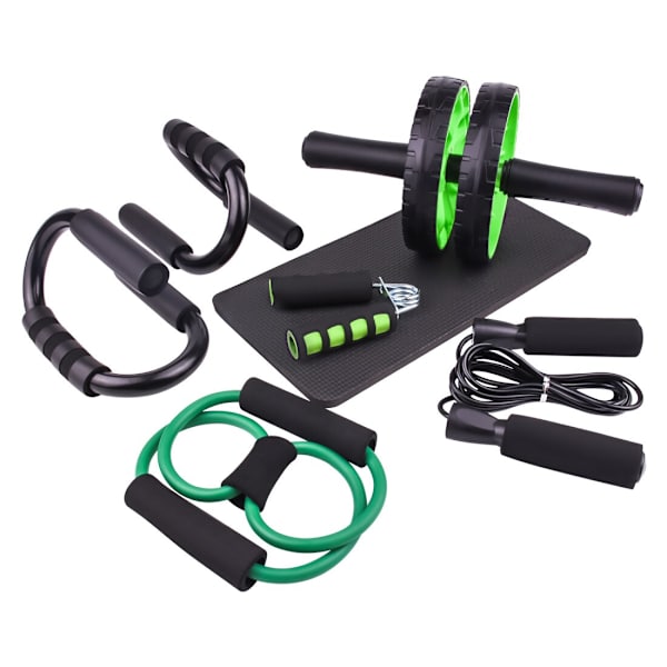 AB Wheel Push Up Bar Träning Hem gymutrustning f Green