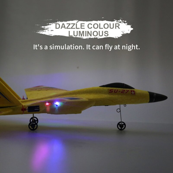RC Aircraft SU27 Plane 2.4G Radio Control Glider Fjärrstyrd Fighter Plane Foam Flygplansmodell Leksaker för barn Pojkar SU27 Yellow 1B