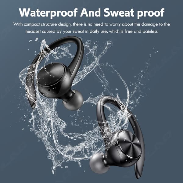 2022 J92 Bluetooth 5.0 hörlurar LED Display Ear Ho Gray