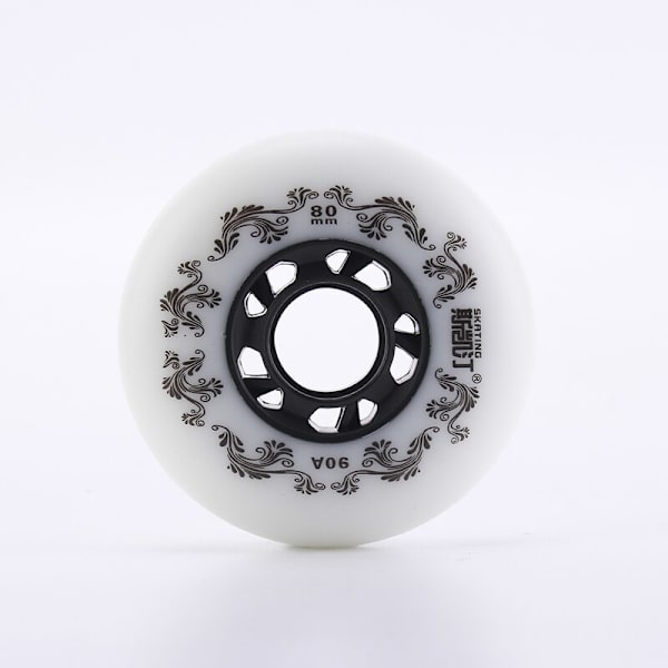 8st Vit/Gul Inline Rullskridskor Hjul 90A Silver