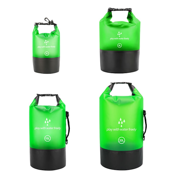 PVC Vattentät Väska 5L 10L 20L Utomhusbadväska Dykning Kompressionsförvaring Torrväska För Man Kvinnor Kajakryggsäck Green 5L