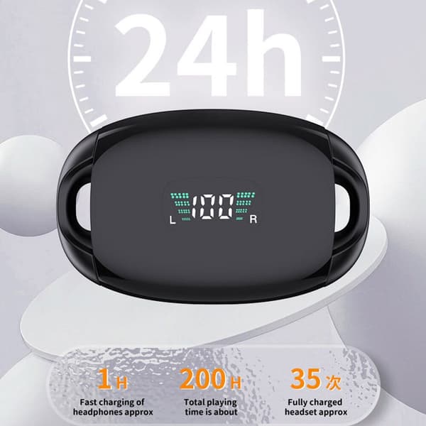 Q96 Bone Conduction Bluetooth hörlurar 5.0 Open E White