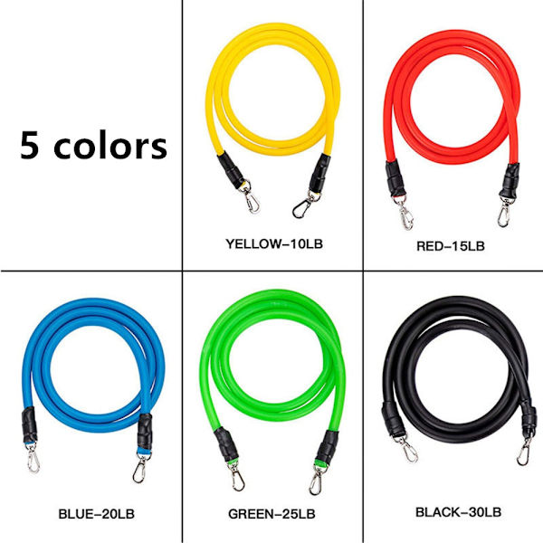 17 st Latex motståndsband Crossfit Träning Träning Yoga Tubes gym Dragrep Gummi Expander Elastiska band Fitness 11 pieces DSK