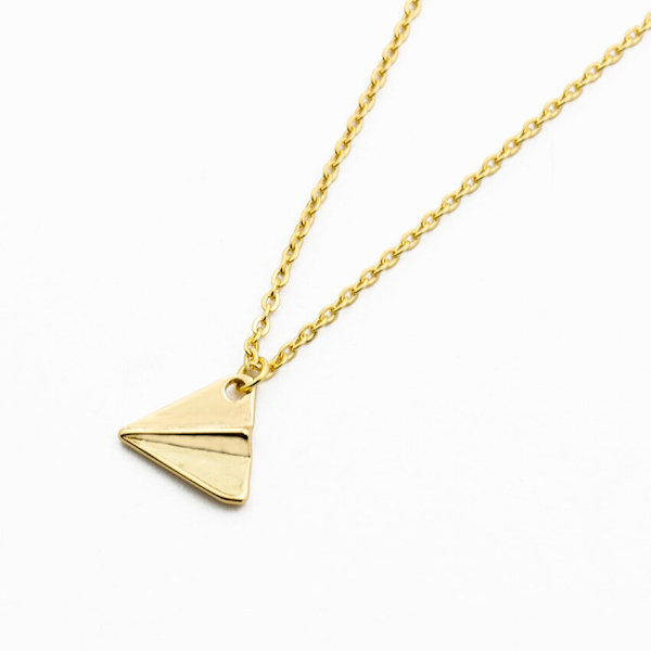 Minimalistisk Origami Plane Halsband Kvinnor Rostfritt Stål Ketting Barndom Papper Flygplan Flygplan Choker Halsband Barnsmycken Silver Plated