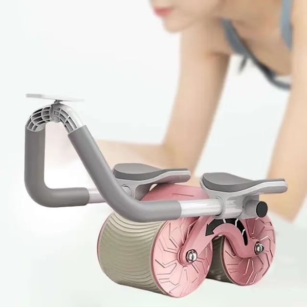 Ny stil Fitness Magträning Abs Wheel, dubbla plasthjul Abdominal Roller med knäskydd Orange