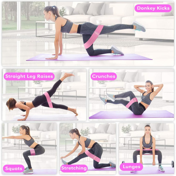 Long Booty Band Höft Circle Loop Resistance Band Träningsövning för ben Lår Glute Butt Squat Halkfri design gray ligth-W3