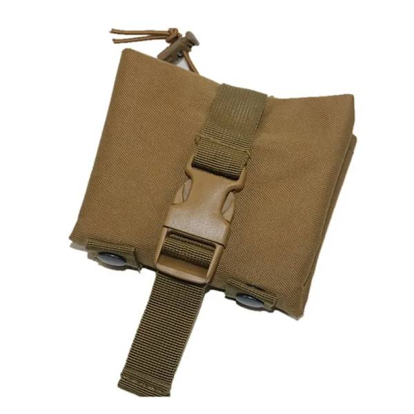 Folding Molle Tactical Magazine Dump Drop Pouch Hunting Airsoft Ammo EDC Tool Bag Foldable Utility Recovery Mag Pack Khaki