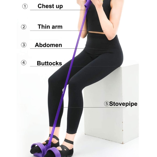 4 Resistanta elastiska dragrep Tränarroddare Magmotståndsband Hemgym Sportträning Elastiska band för fitness A-Purple