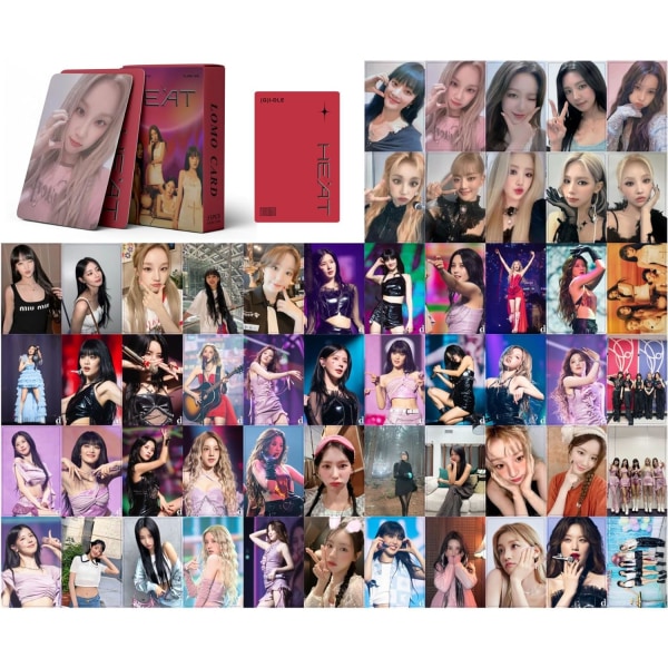 Kpop (G) I-DLE Lomo-kort 55 st (G) I-DLE HEAT Nytt fotoalbum (G) I-DLE Mini Lomo-vykort för fans Present