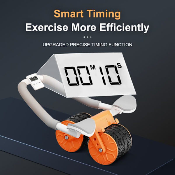 Ab Roller Wheel Automatisk Rebound Med Armbågsstöd Orange with timer