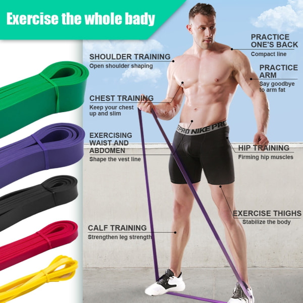 Heavy Duty Latex Resistance Band Set Elastisk Träning Sport Styrka Pull Up Assist Band Pilates Stretch för träning Fitness Ben 2 Pcs Set A