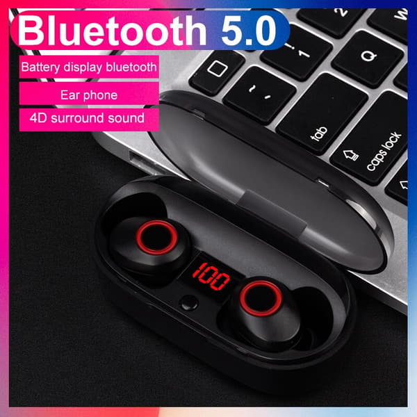Tws Bluetooth 5.0 vattentät hörlurar Mini Wireles Red