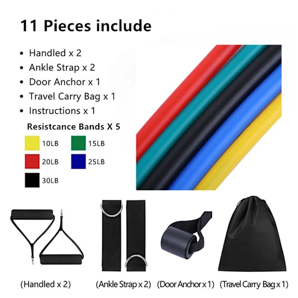 17 st Latex motståndsband Crossfit Träning Träning Yoga Tubes gym Dragrep Gummi Expander Elastiska band Fitness 17 pieces DSK