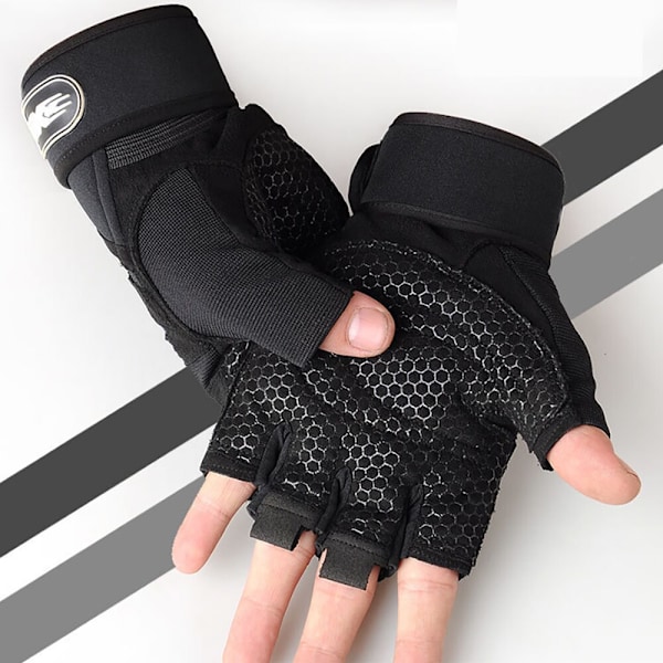 Andningsbara träningshandskar Fingerless Weight Liftin GREEN-BLACK M