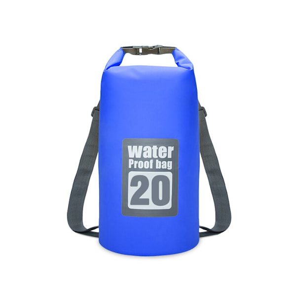 PVC Vattentät Torrväska 5L/10L/15L/20L/30L Utomhusdykning Vikbar förvaring Strandsimväska Rafting River Ocean Ryggsäck 20L Deep Blue
