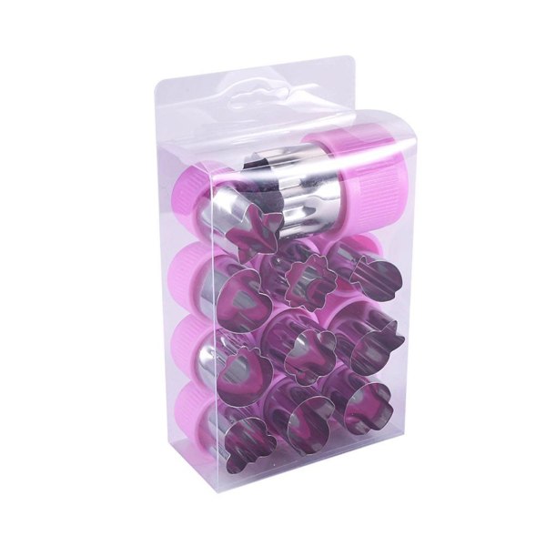 12 st/ set Form Form Tecknad Blommor Form Form Cookie Cutter Stål Kexverktyg Purple
