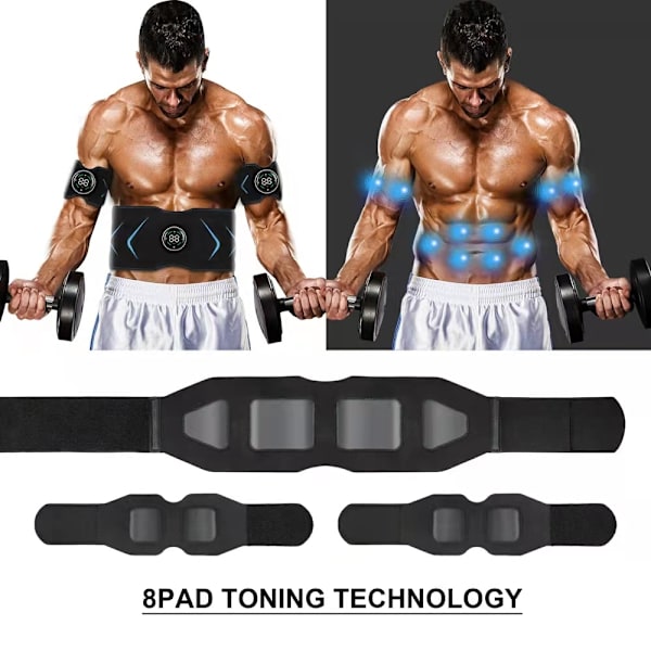 EMS Magmuskelstimulatortränare USB Connect Abs Fitness Träningsutrustning Muskler Elektrostimulator Tonermassage Abd and Extend strap