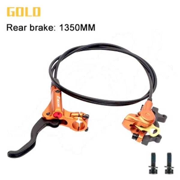 ZOOM HB875 MTB Hydrauliska bromsar Cykel Hydrauliska bromsok Set 800/1400 mm skivbromsar för mountainbike med rotor 160 mm cykling Gold left back