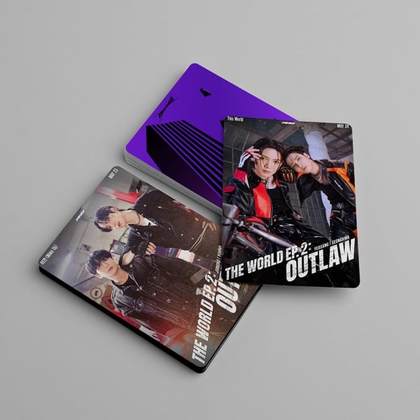 Kpop ATEEZ fotokort 55 st Ateez Group Lomo-kort ATEEZ The World EP.2 : Outlaw Nytt album ATEEZ Vykort för fans Present (A)