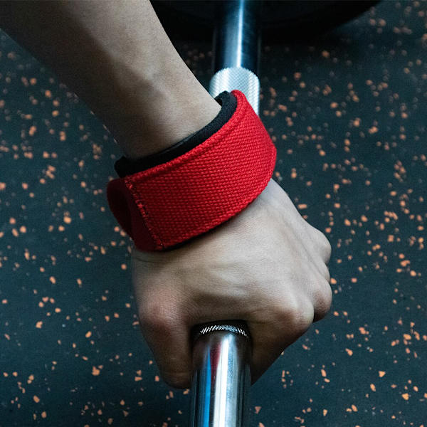 1 par Gym Lyftremmar Fitness Handskar Hand Wris 8 Straps-RED
