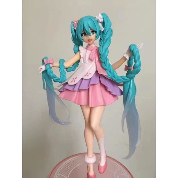 ELEFAD 20cm Anime Hatsune Miku Doll Flera tillbehör Dekoration Samlarföremål Prydnad PVC Figurleksaker Barnleksaker Dockor Kontorsprydnader, (ER-041)