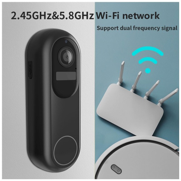 1080P Tuya Smart videodörrklocka 2,4GHz 5GHz WIFI trådlös dörrklocka Vattentät Night Vision Smart Home Video Intercom-kamera Option 10 UK Plug